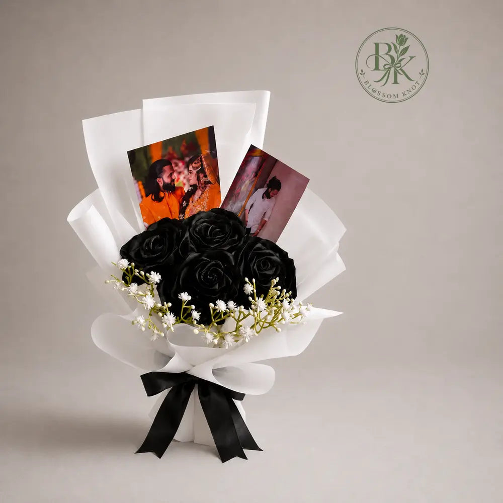 Photo Memories – 4 Black Rose Bouquet