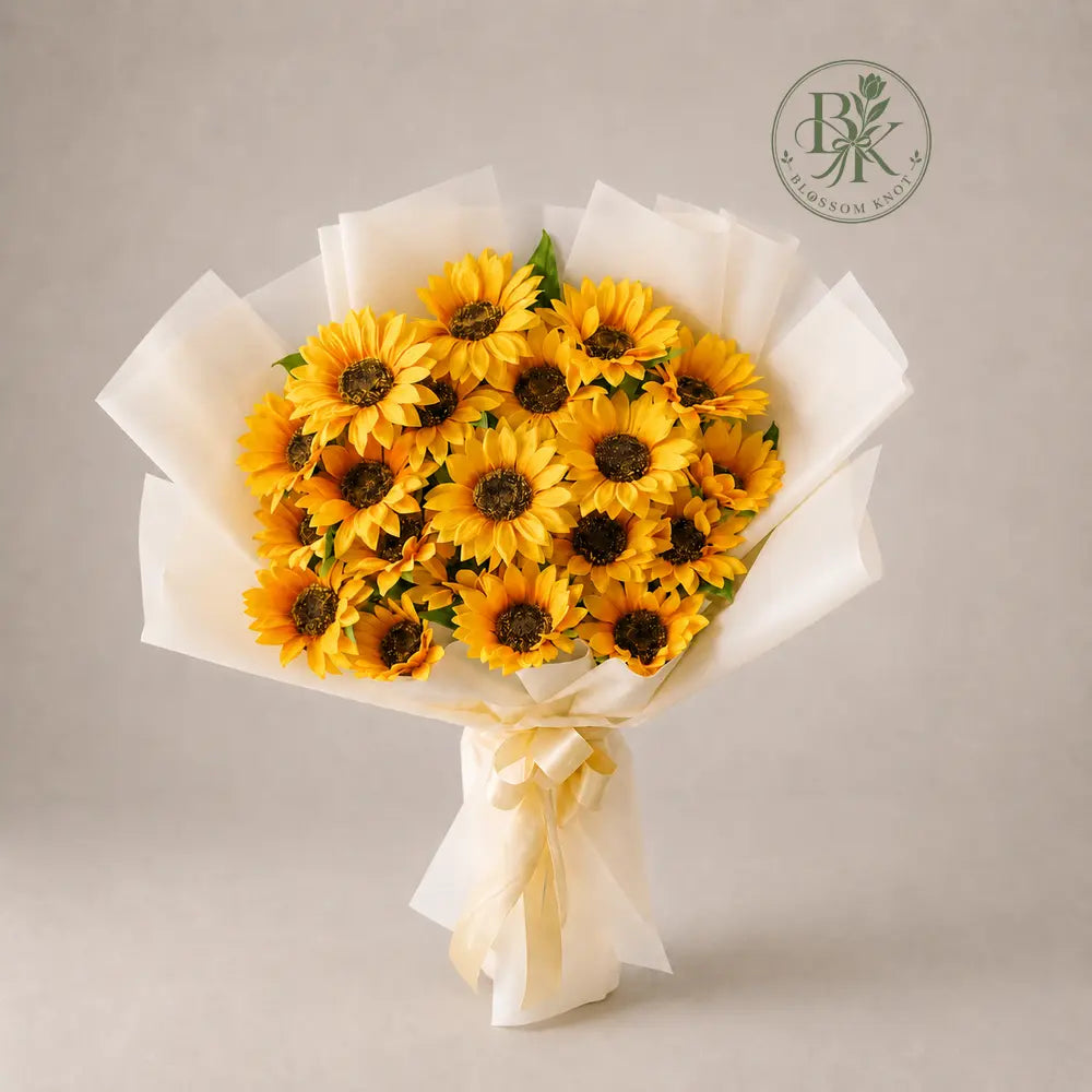 Sunlit Bloom – 18 Piece Artificial Sunflower Bouquet