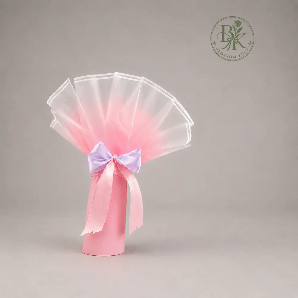 Pastel Bloom – Pink & Lavender Ribbon Bouquet