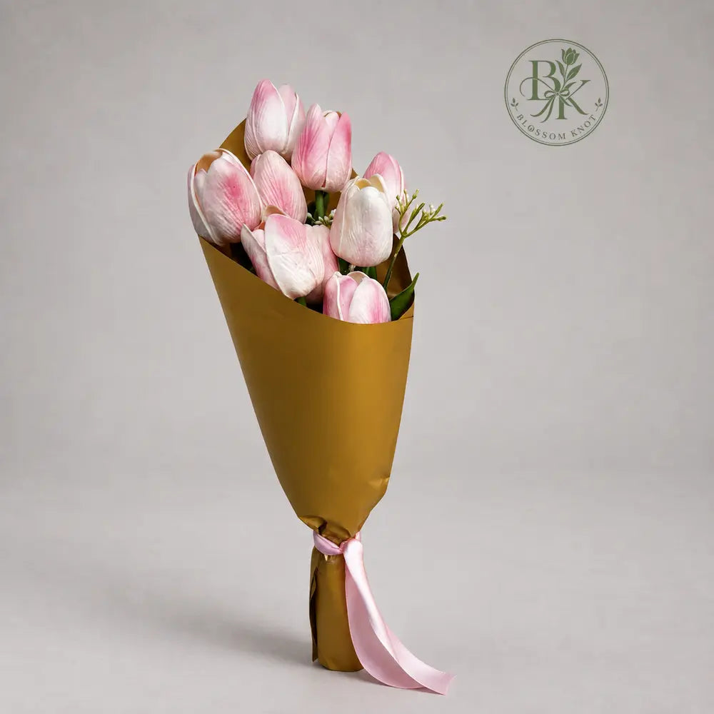 Blush Tulip – 10 Piece Artificial Flower Bouquet