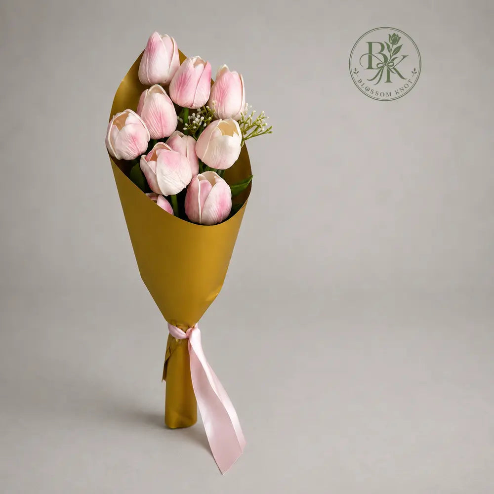 Blush Tulip – 10 Piece Artificial Flower Bouquet