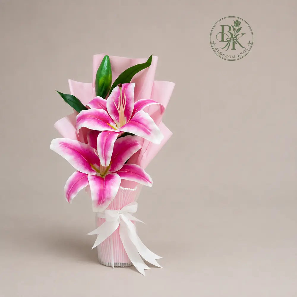 Blush Lily – 2 Piece Artificial Flower Bouquet