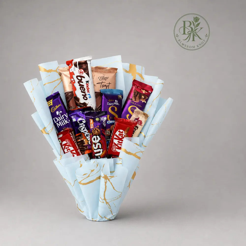 Sky Blue Deluxe Chocolate Bouquet | Premium Mixed Chocolates