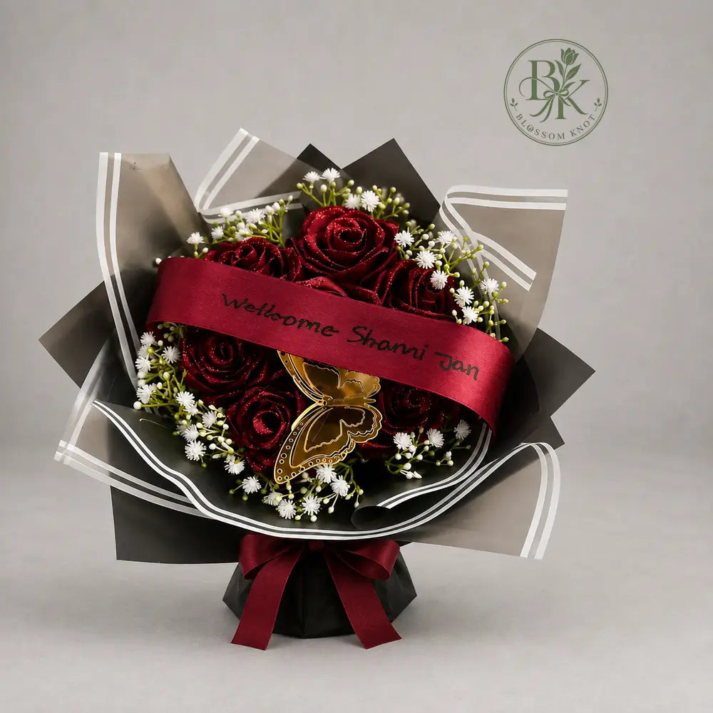 Jamai Ador – Personalized Ribbon Rose Bouquet